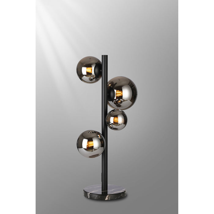 Nelson Lighting NL9047/CH9 Safady 4 Light Table Lamp Satin Black Chrome Plated