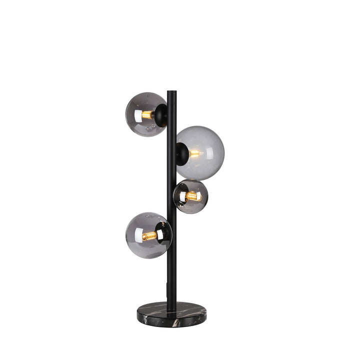 Nelson Lighting NL9047/SM9 Safady 4 Light Table Lamp Satin Black Smoke Plated