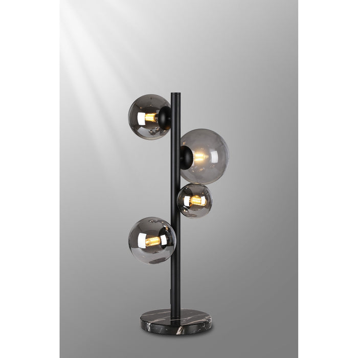 Nelson Lighting NL9047/SM9 Safady 4 Light Table Lamp Satin Black Smoke Plated