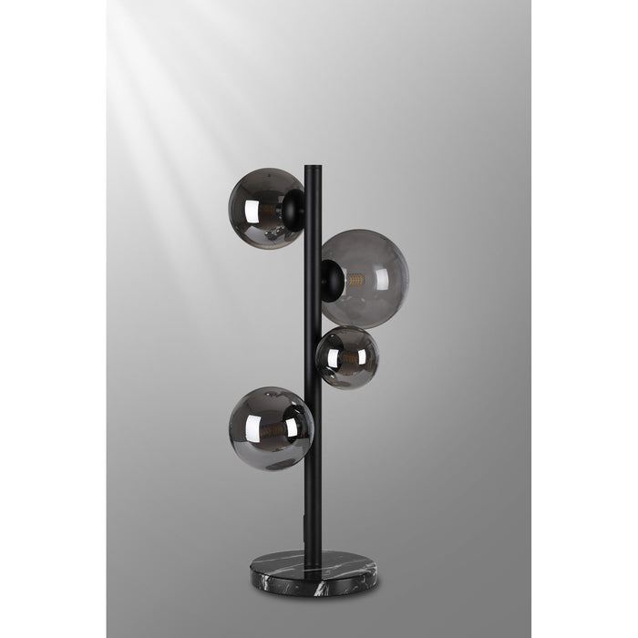 Nelson Lighting NL9047/SM9 Safady 4 Light Table Lamp Satin Black Smoke Plated