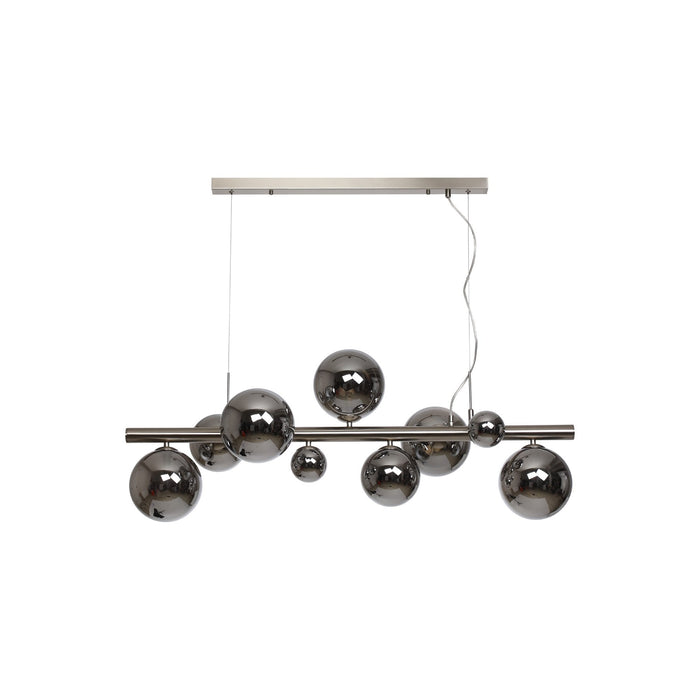 Nelson Lighting NL9058/CH9 Safady 9 Light Linear Pendant Satin Nickel Chrome Plated