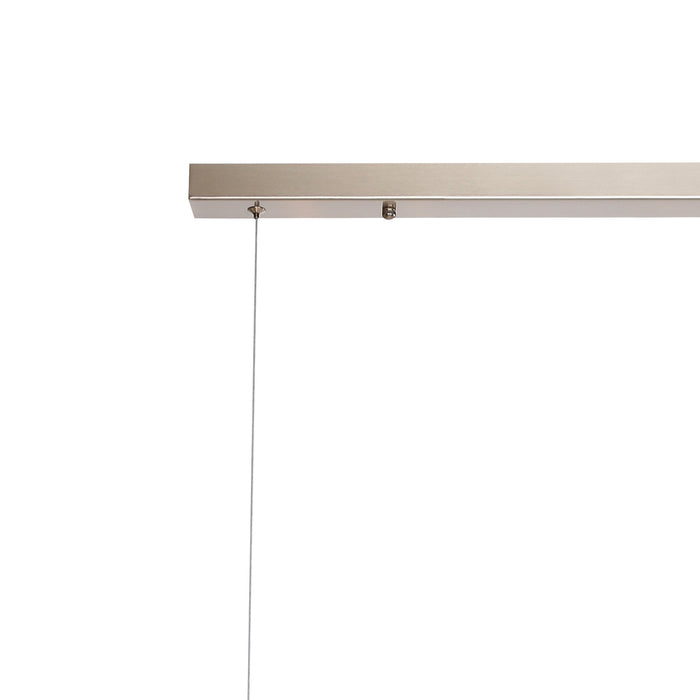 Nelson Lighting NL9058/SM9 Safady 9 Light Linear Pendant Satin Nickel Smoke Plated