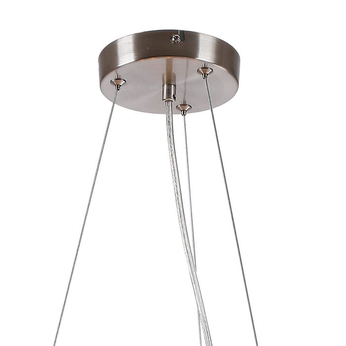 Nelson Lighting NL9059/AM9 Safady 16 Light Circular Pendant Satin Nickel Amber Plated