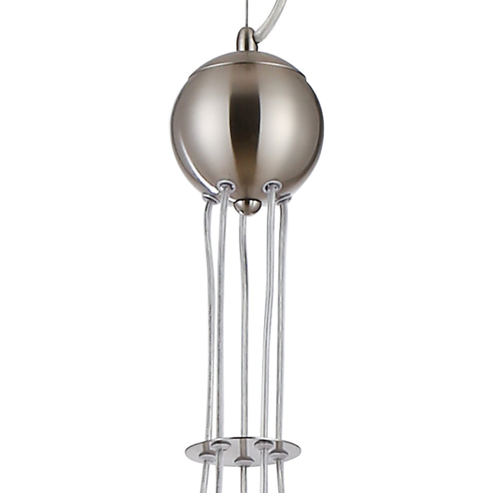 Nelson Lighting NL9060/CH9 Safady 5 Light Pendant Satin Nickel Chrome Plated