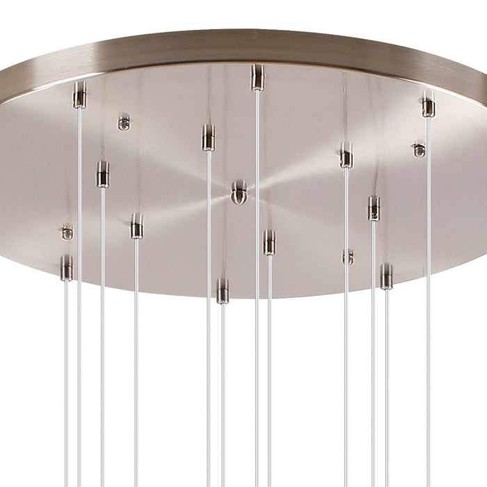 Nelson Lighting NL9061/OP9 Safady 16 Light Pendant Satin Nickel Opal