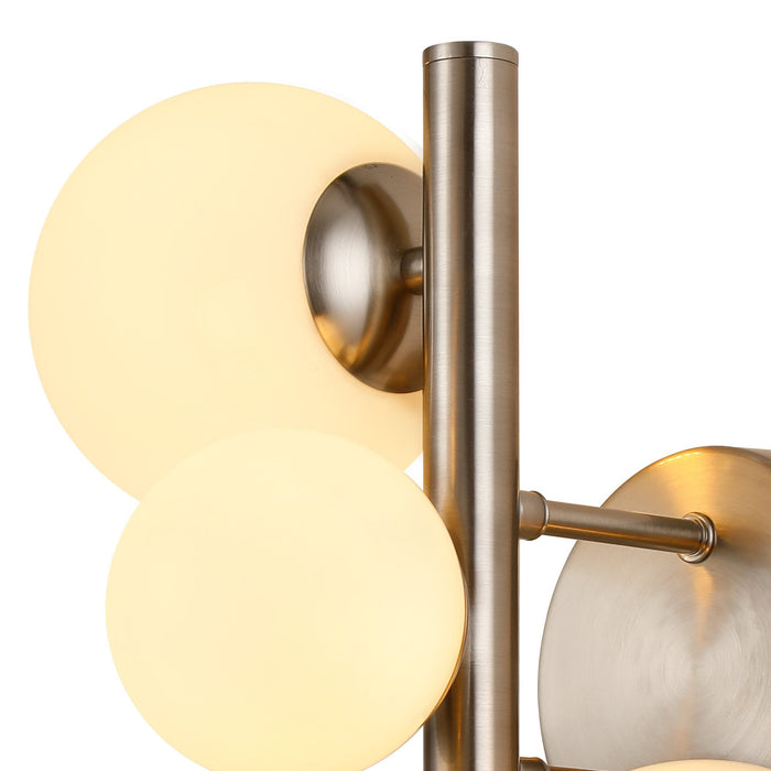 Nelson Lighting NL9063/OP9 Safady 3 Light Wall Light Satin Nickel Opal