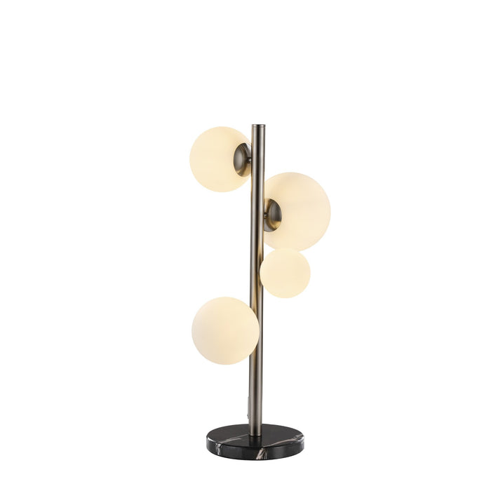 Nelson Lighting NL9065/OP9 Safady 4 Light Table Lamp Satin Nickel Opal