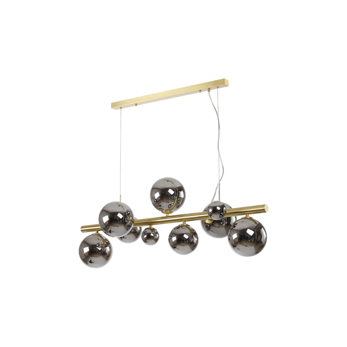 Nelson Lighting NL9319/CH9 Safady 9 Light Linear Pendant Satin Gold Chrome Plated