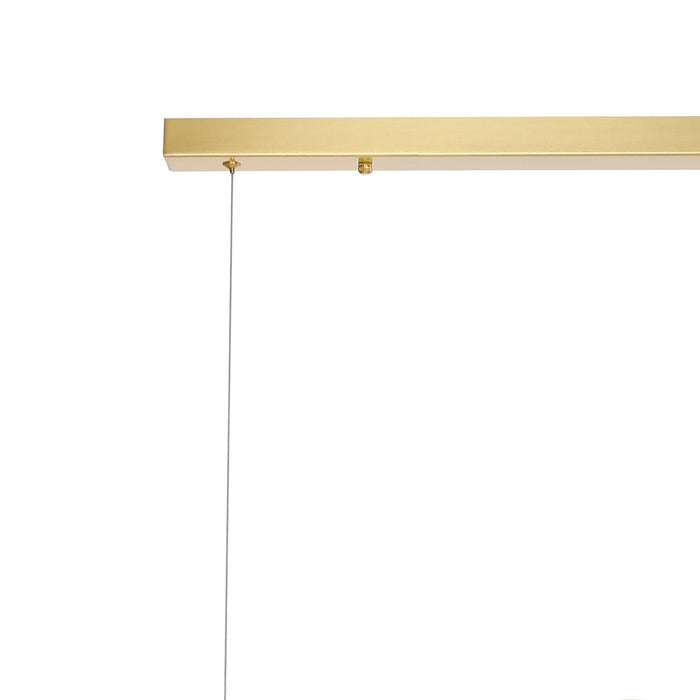 Nelson Lighting NL9319/OP9 Safady 9 Light Linear Pendant Satin Gold Opal