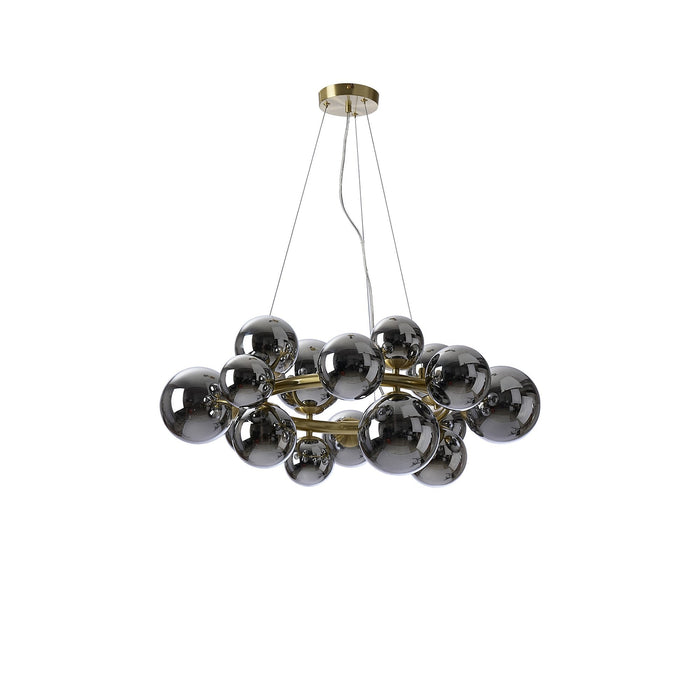 Nelson Lighting NL9320/CH9 Safady 16 Light Circular Pendant Satin Gold Chrome Plated