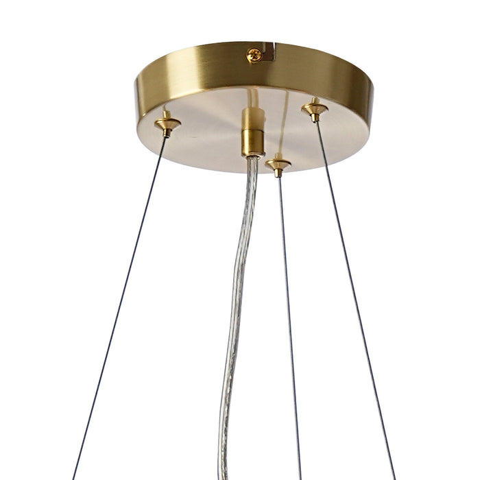 Nelson Lighting NL9320/CH9 Safady 16 Light Circular Pendant Satin Gold Chrome Plated