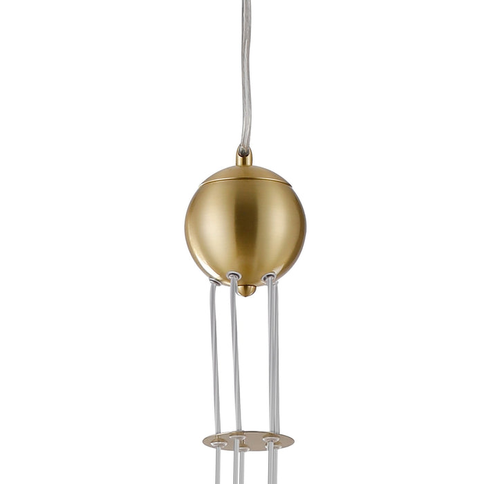 Nelson Lighting NL9321/AM9 Safady 5 Light Pendant Satin Gold Amber Plated