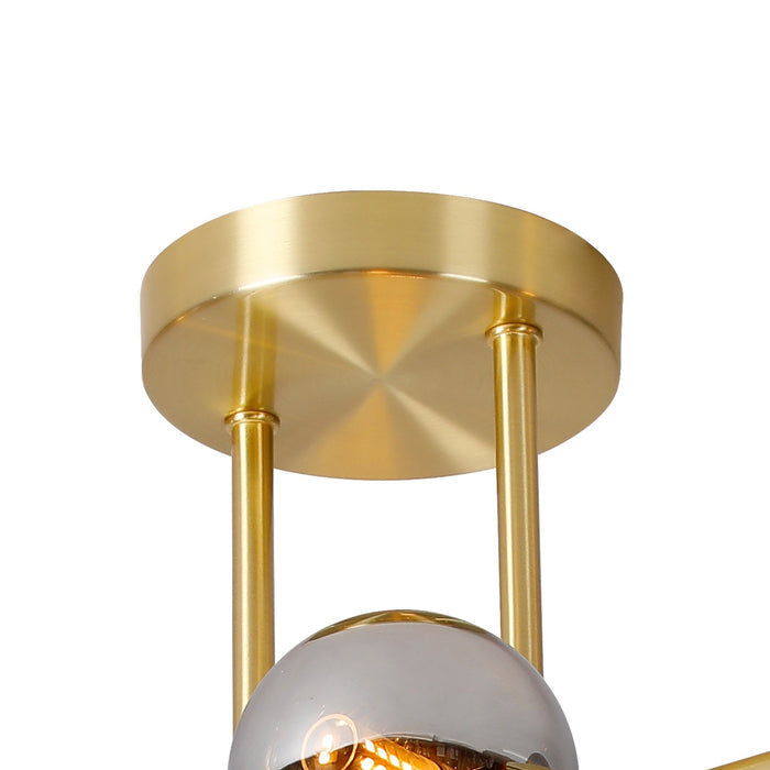 Nelson Lighting NL9323/CH9 Safady 6 Light Ceiling Light Satin Gold Chrome Plated