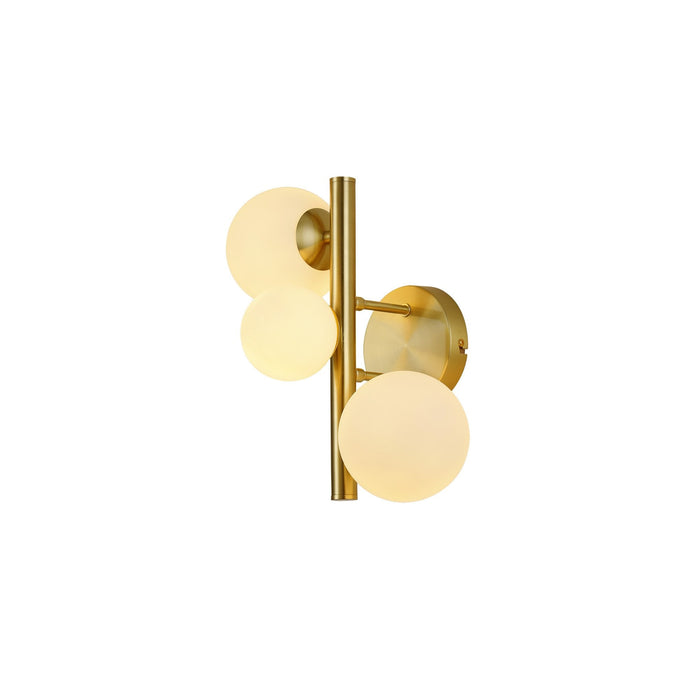 Nelson Lighting NL9324/OP9 Safady 3 Light Wall Light Satin Gold Opal