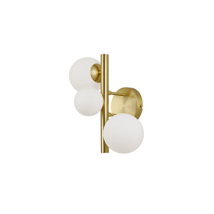 Nelson Lighting NL9324/OP9 Safady 3 Light Wall Light Satin Gold Opal