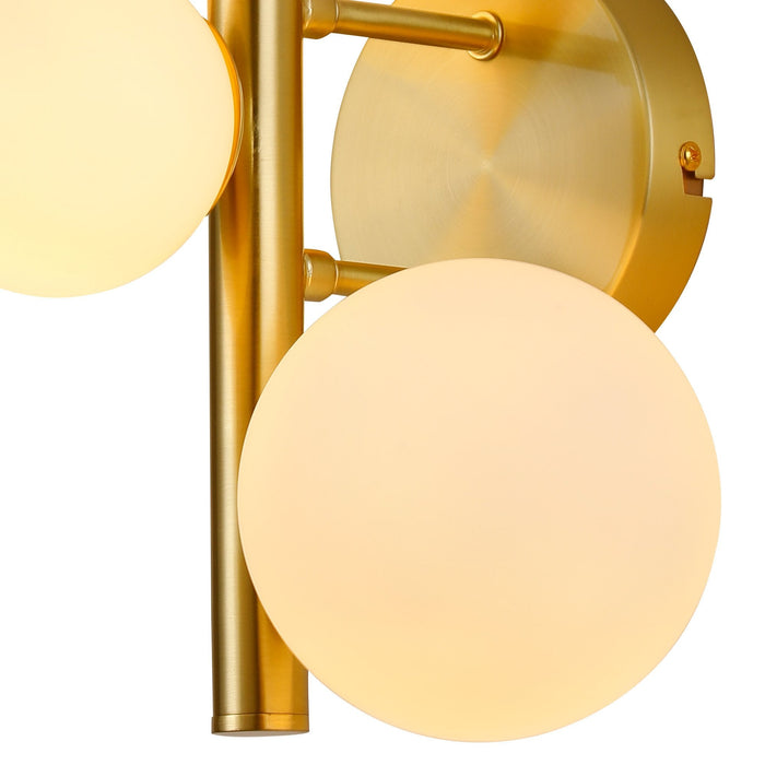 Nelson Lighting NL9324/OP9 Safady 3 Light Wall Light Satin Gold Opal