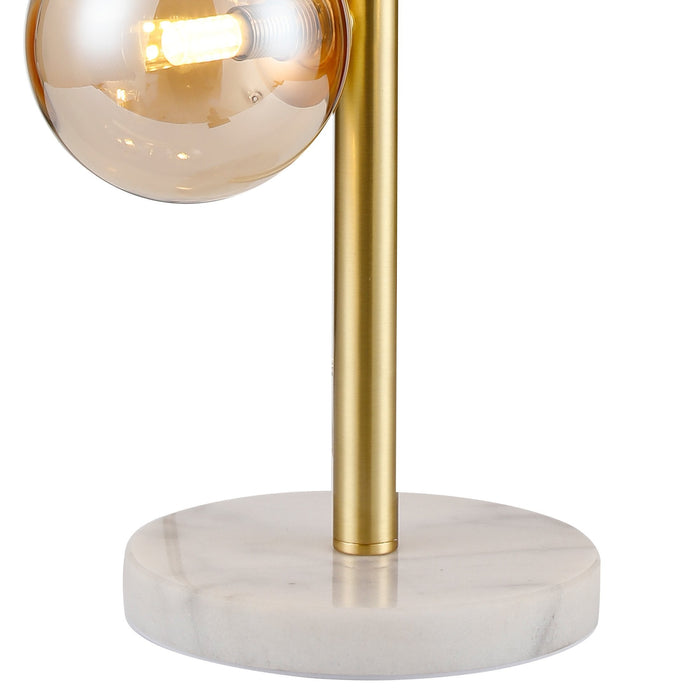 Nelson Lighting NL9326/AM9 Safady 4 Light Table Lamp Satin Gold Amber Plated