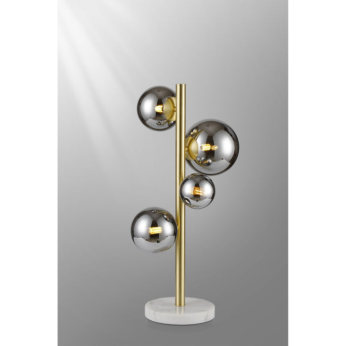 Nelson Lighting NL9326/CH9 Safady 4 Light Table Lamp Satin Gold Chrome Plated