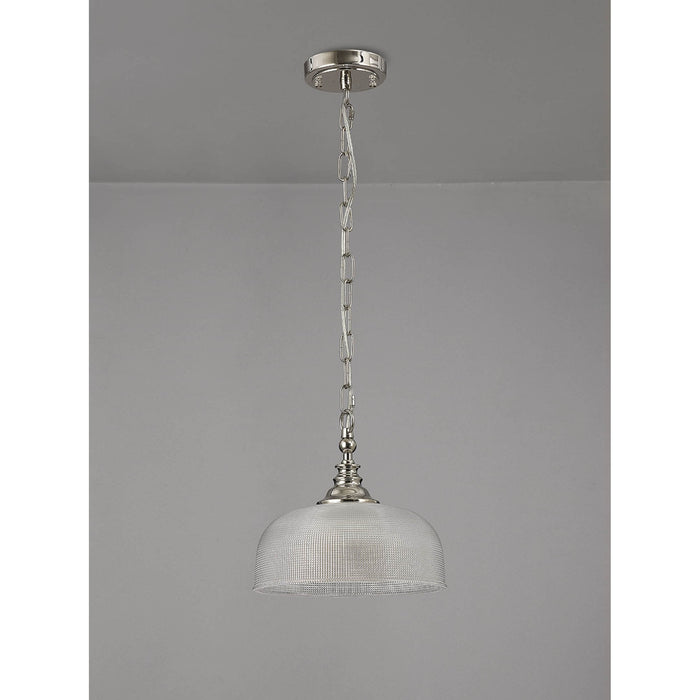 Nelson Lighting NL86029 Sakkas 1 Light Pendant/Ceiling Light Polished Nickel