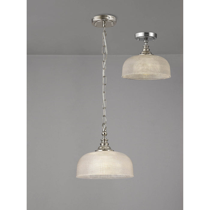 Nelson Lighting NL86029 Sakkas 1 Light Pendant/Ceiling Light Polished Nickel