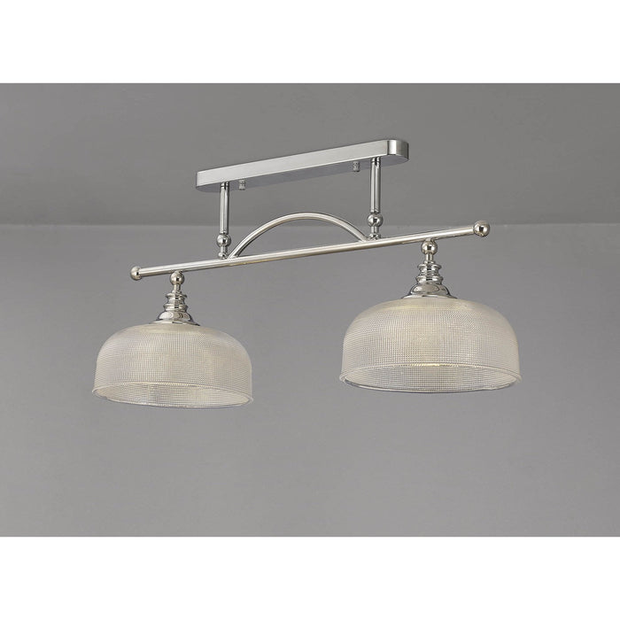 Nelson Lighting NL86039 Sakkas 2 Light Pendant/Ceiling Light Polished Nickel