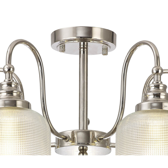 Nelson Lighting NL86069 Sakkas 5 Light Pendant/Ceiling Light Polished Nickel