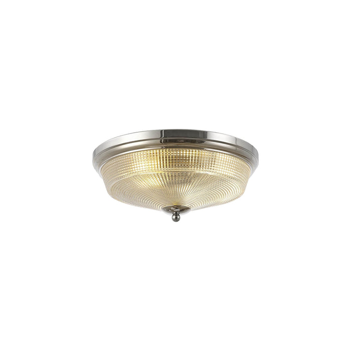 Nelson Lighting NL86089 Sakkas 2 Light Flush Ceiling Light Polished Nickel