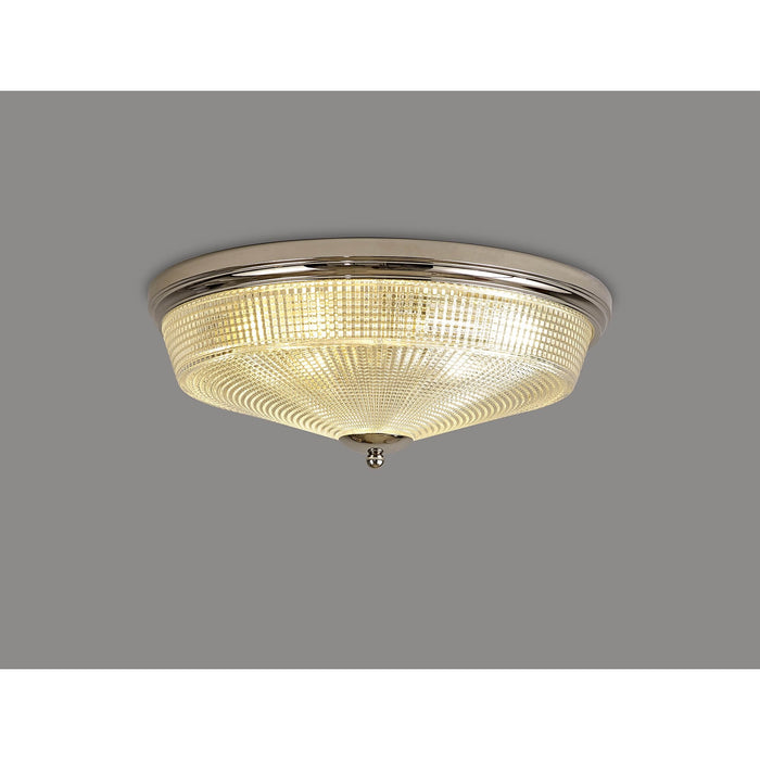 Nelson Lighting NL86099 Sakkas 3 Light Flush Ceiling Light Polished Nickel