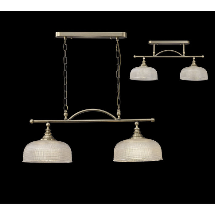 Nelson Lighting NL86159 Sakkas 2 Light Pendant/Ceiling Light Antique Brass