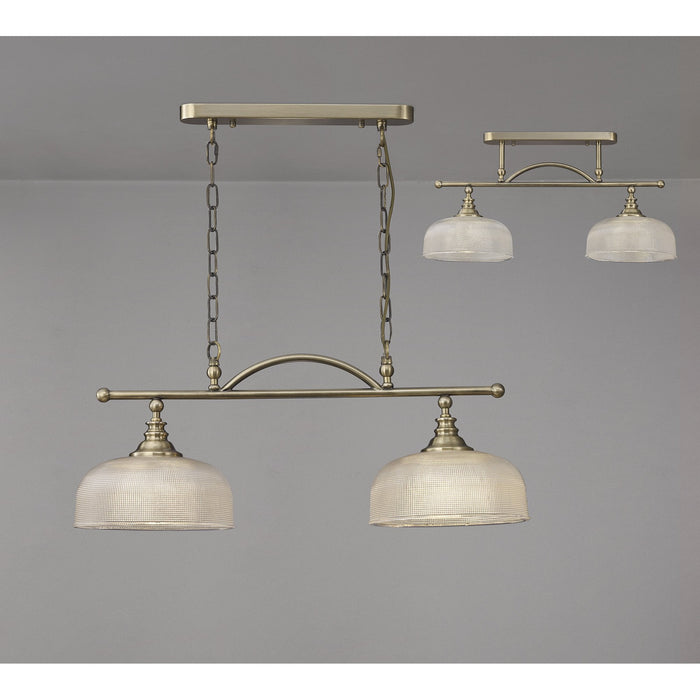 Nelson Lighting NL86159 Sakkas 2 Light Pendant/Ceiling Light Antique Brass