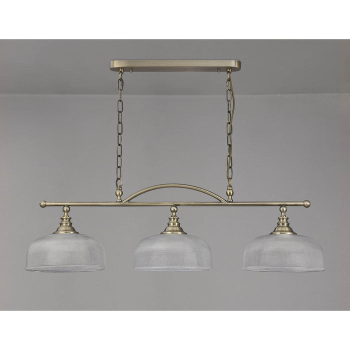 Nelson Lighting NL86169 Sakkas 3 Light Pendant/Ceiling Light Antique Brass