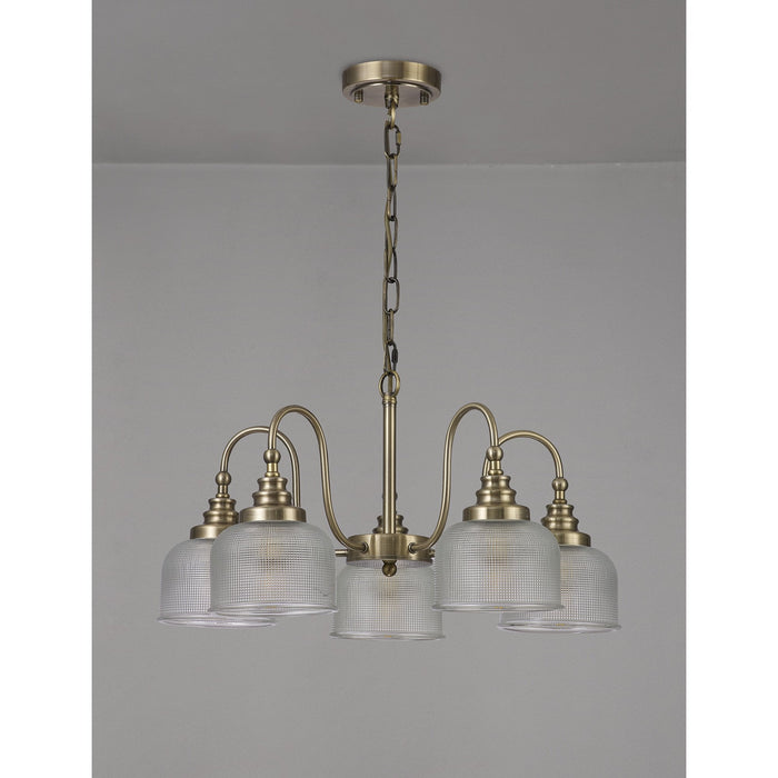 Nelson Lighting NL86189 Sakkas 5 Light Pendant/Ceiling Light Antique Brass