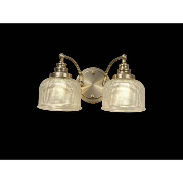 Nelson Lighting NL86239 Sakkas 2 Light Wall Light Antique Brass