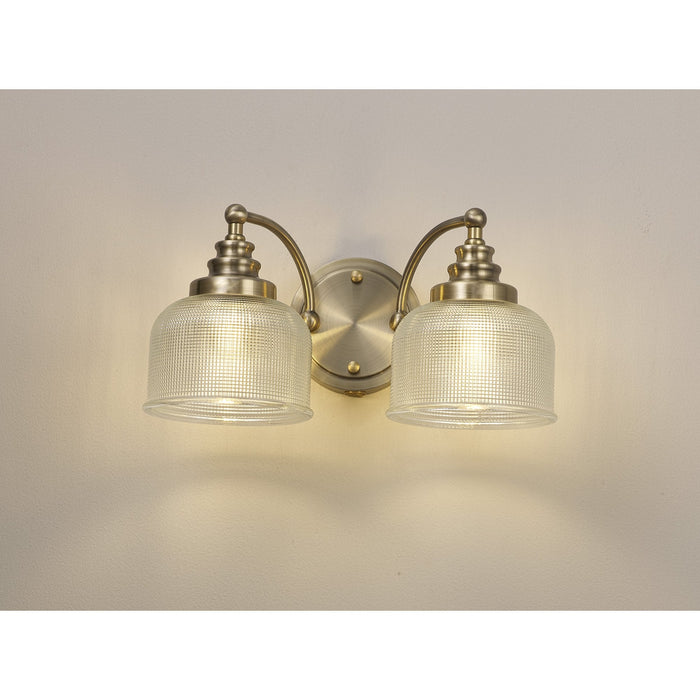 Nelson Lighting NL86239 Sakkas 2 Light Wall Light Antique Brass