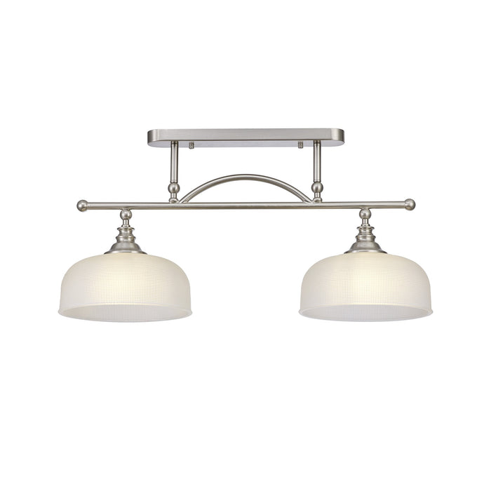 Nelson Lighting NL86279 Sakkas 2 Light Pendant/Ceiling Light Satin Nickel Frosted