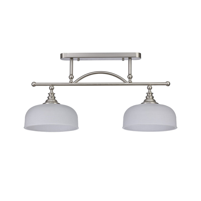 Nelson Lighting NL86279 Sakkas 2 Light Pendant/Ceiling Light Satin Nickel Frosted