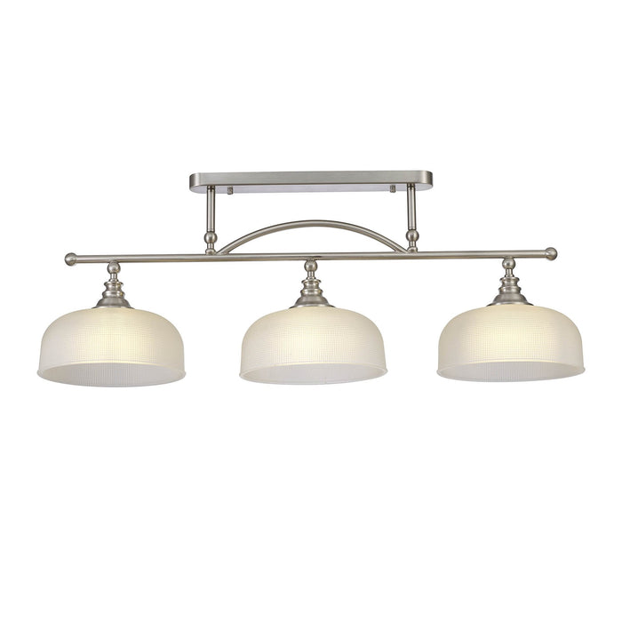 Nelson Lighting NL86289 Sakkas 3 Light Pendant/Ceiling Light Satin Nickel Frosted