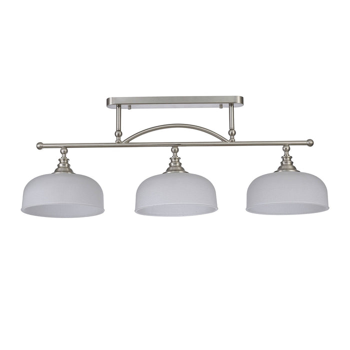 Nelson Lighting NL86289 Sakkas 3 Light Pendant/Ceiling Light Satin Nickel Frosted