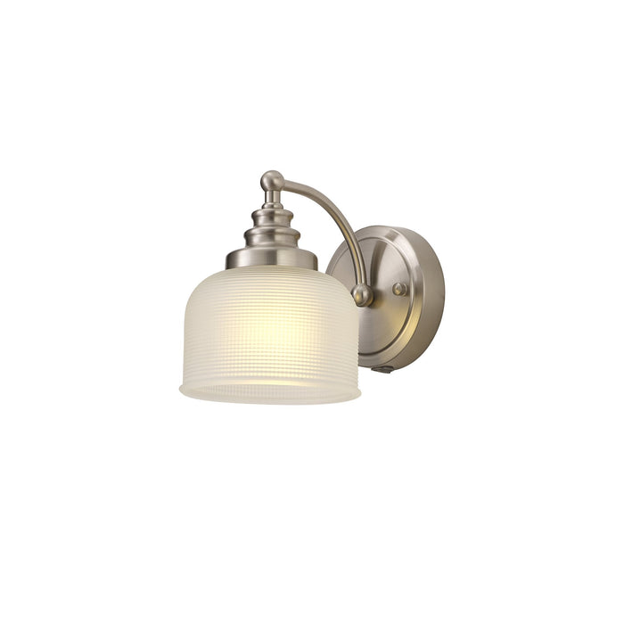 Nelson Lighting NL86349 Sakkas 1 Light Wall Light Satin Nickel Frosted