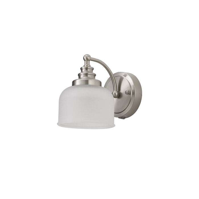 Nelson Lighting NL86349 Sakkas 1 Light Wall Light Satin Nickel Frosted