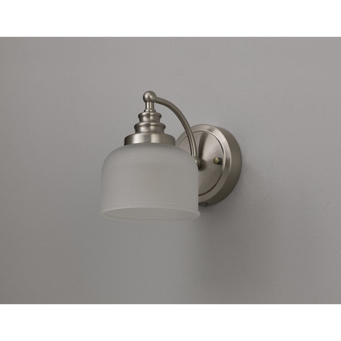 Nelson Lighting NL86349 Sakkas 1 Light Wall Light Satin Nickel Frosted