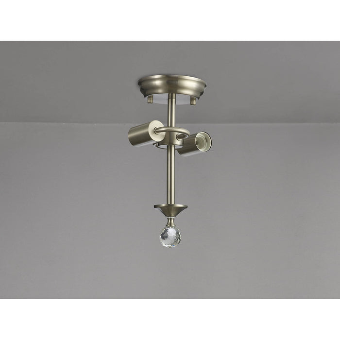 Nelson Lighting NL86889 Tabion 2 Light Ceiling Light Satin Nickel