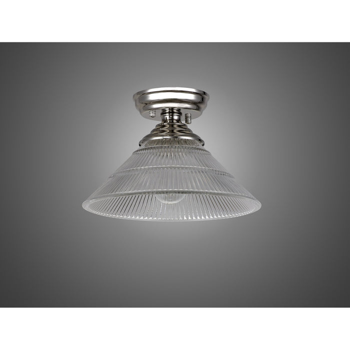 Nelson Lighting NLK15879 Tabion 1 Light Flush Ceiling Light Polished Nickel Clear