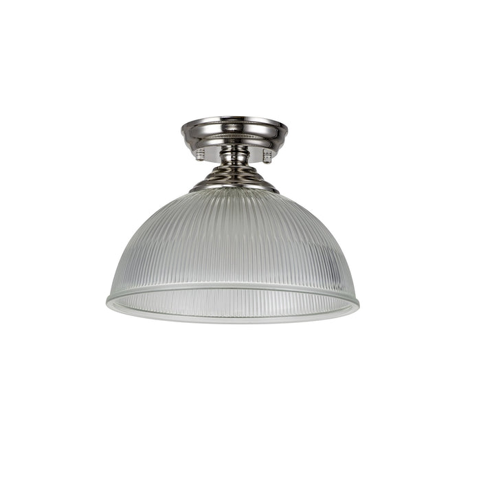 Nelson Lighting NLK15889 Tabion 1 Light Flush Ceiling Light Polished Nickel Clear