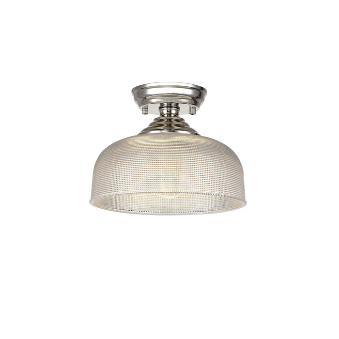 Nelson Lighting NLK15949 Tabion 1 Light Flush Ceiling Light Polished Nickel Clear