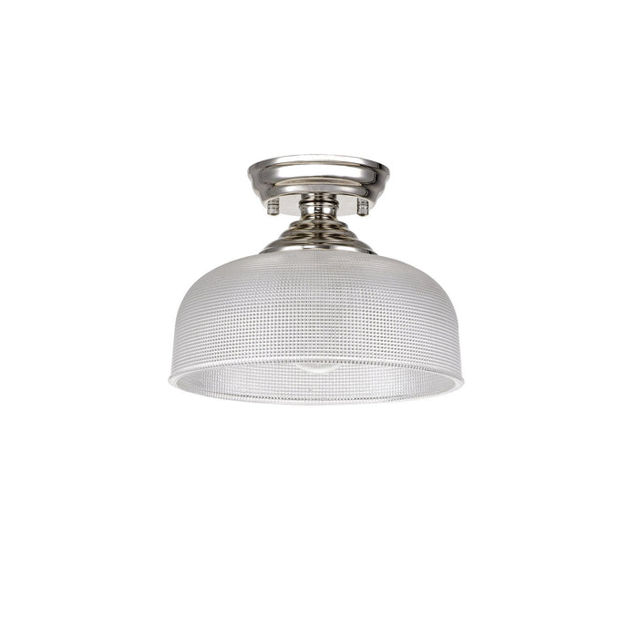 Nelson Lighting NLK15949 Tabion 1 Light Flush Ceiling Light Polished Nickel Clear