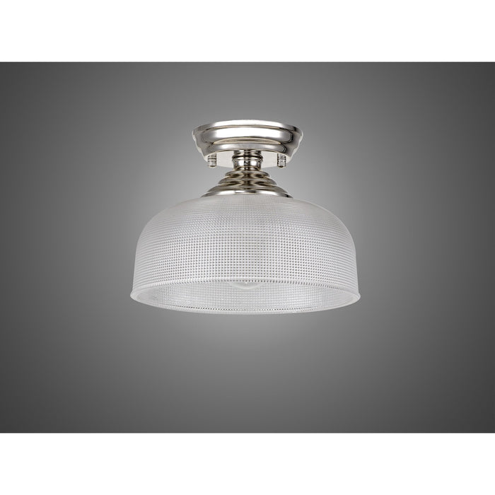 Nelson Lighting NLK15949 Tabion 1 Light Flush Ceiling Light Polished Nickel Clear