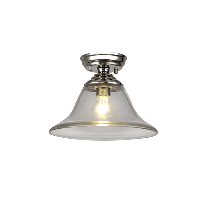 Nelson Lighting NLK15959 Tabion 1 Light Flush Ceiling Light Polished Nickel Clear