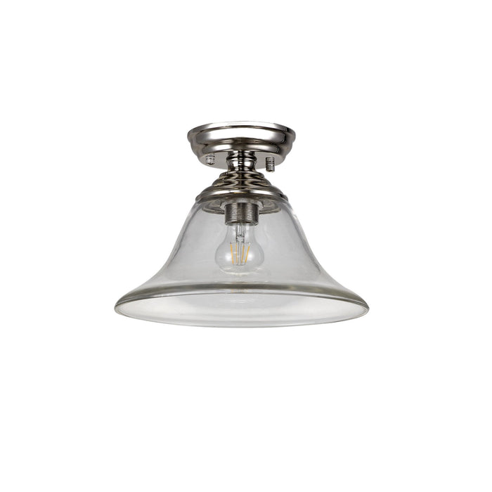 Nelson Lighting NLK15959 Tabion 1 Light Flush Ceiling Light Polished Nickel Clear