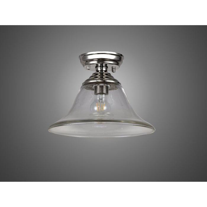 Nelson Lighting NLK15959 Tabion 1 Light Flush Ceiling Light Polished Nickel Clear